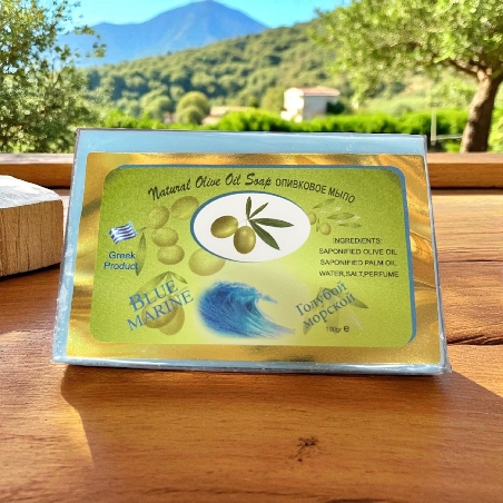 Natural Olive Oil Soap with Blue Marine