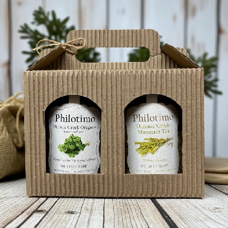 Gift box with Organic Greek Tea and Oregano