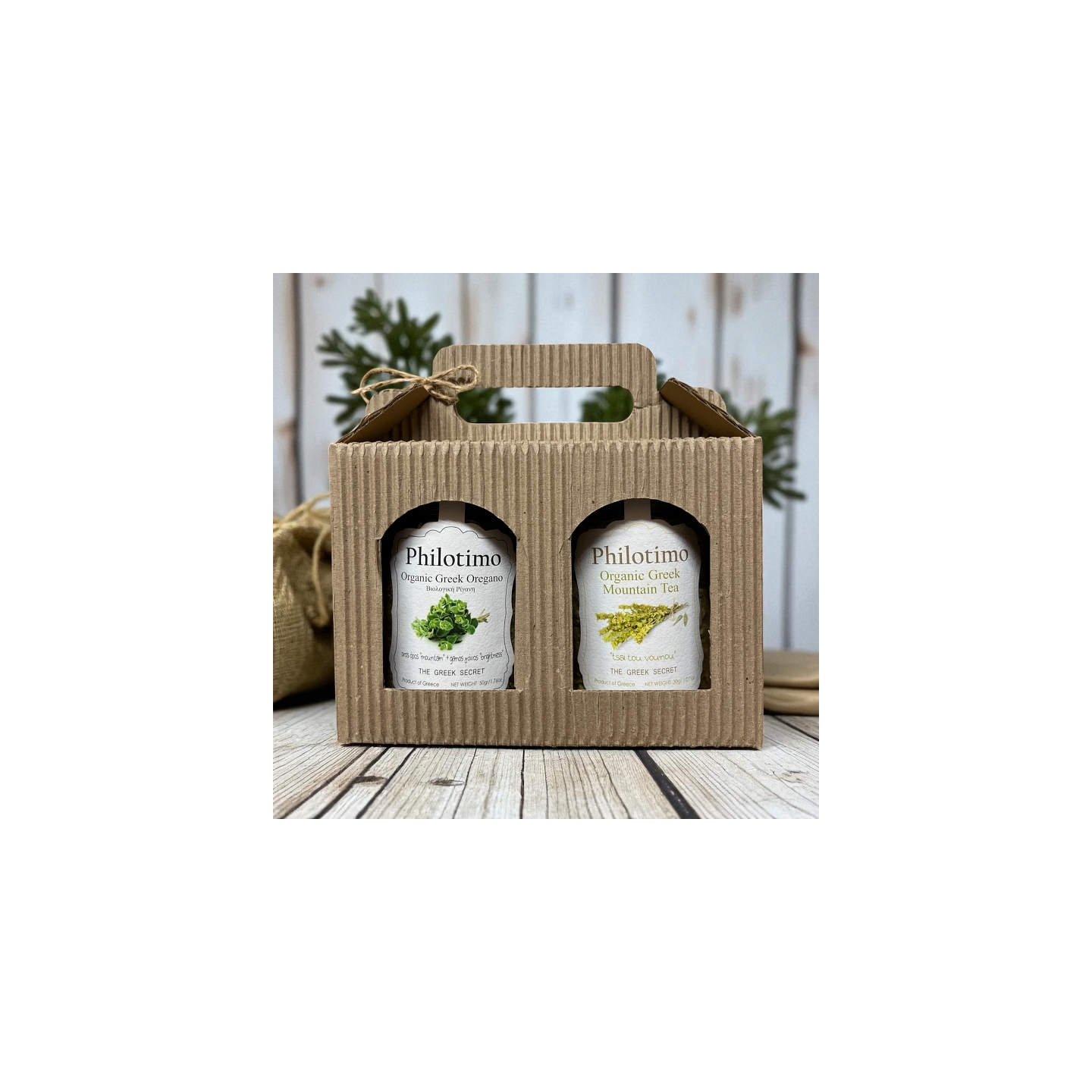 Gift box with Organic Greek Tea and Oregano