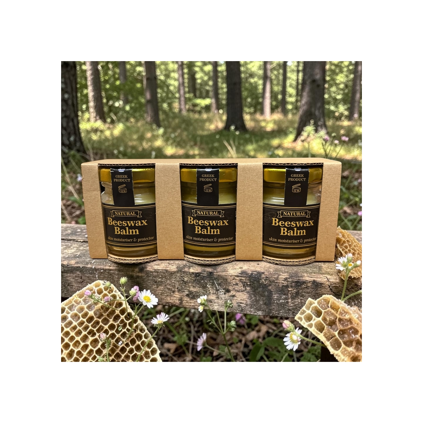 Handmade Premium Beeswax Balms - Set of 3