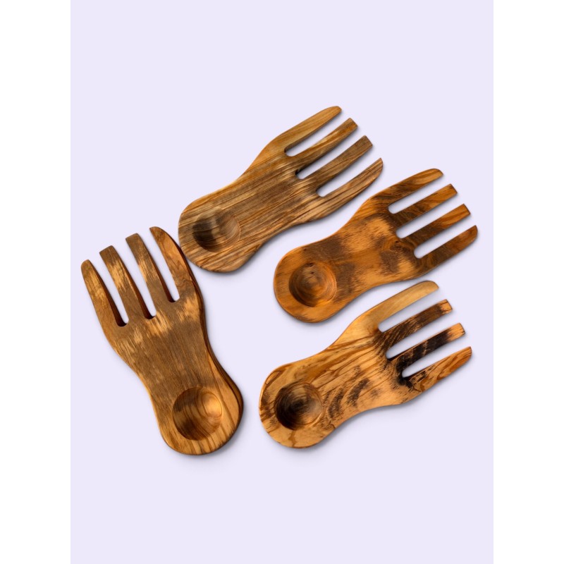 Wood Salad Hands - Handcrafted Olive Wood Servers
